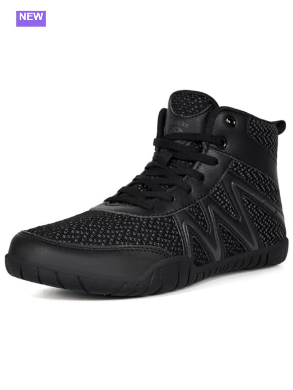 Sisttke Mens Wide Wrestling Shoes Zero Drop Mid Top Lace Up Athletic Training
